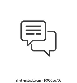 Speech bubble outline icon. linear style sign for mobile concept and web design. Comment simple line vector icon. Chat symbol, logo illustration. Pixel perfect vector graphics