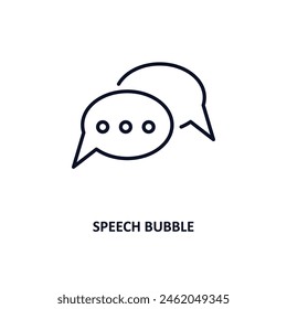 speech bubble outline icon.  Thin line icon from artificial intellegence and future technology collection. Editable vector isolated on white background