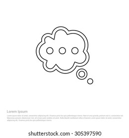 Speech Bubble Outline icon. Vector Illustration. Flat pictogram icon