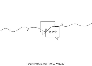 Borbulha de fala contorno minimalista um desenho isolado do vetor de arte de uma linha para o design moderno