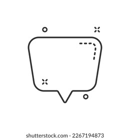 ilustración vectorial de contorno de burbuja de voz con elementos memphis. icono de línea de burbuja de voz para diseño de web, ui y medios sociales aislados en fondo blanco