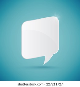 Speech bubble over blue background, vector illustration