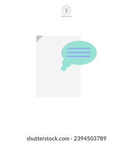 Speech bubble over Document Icon symbol vector illustration isolated on white background