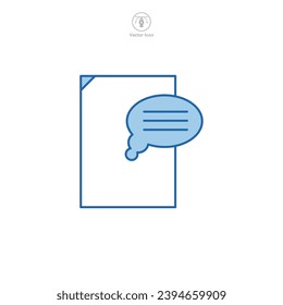 Speech bubble over Document Icon symbol vector illustration isolated on white background