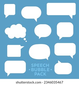 Speech bubble pack, empty collection messages, simple speak ballons set