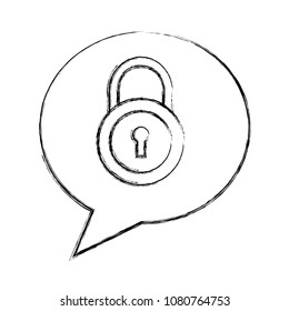 speech bubble with padlock