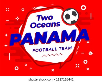Speech Bubble PANAMA with icon football, soccer ball. Vector Illustration.