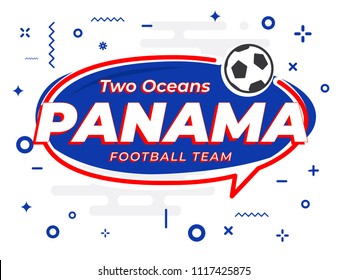 Speech Bubble PANAMA with icon football, soccer ball. Vector Illustration.