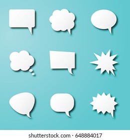 speech bubble paper art, vector design, communication concept