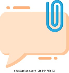 Burbuja de discurso con el icono de Clip de papel