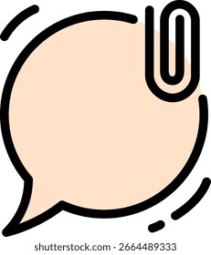 Burbuja de discurso con el icono de Clip de papel