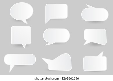 Speech bubble paper cut  design template. Vector illustartion 