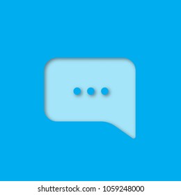 Speech bubble paper cut out icon. Chat box. Vector silhouette isolated illustration
