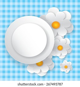 Speech bubble with paper flowers