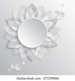 Speech bubble with paper flowers. Vector illustration