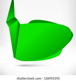 Speech bubble paper origami style. Vector abstract background.
