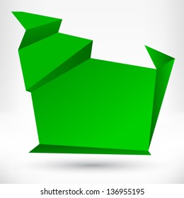 Speech bubble paper origami style. Vector abstract background.