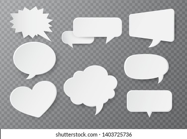 Speech bubble of paper For text input On a transparent background