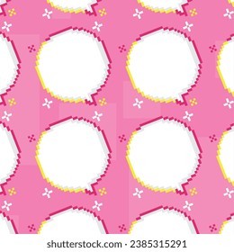 Speech bubble pattern background Pixel art Vector