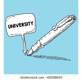 speech bubble and pen