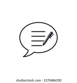 Speech Bubble and pen icon, Add or create new message, Vector illustration.