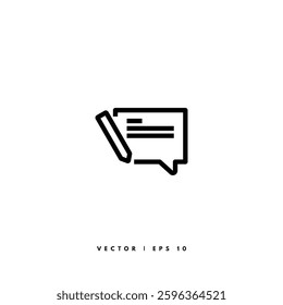 Speech Bubble With Pencil Icon. Editable Stroke
