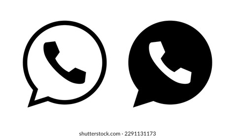 Sprechblase mit Telefonanruf-Symbol, Vektorgrafik in flachem Stil