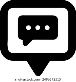 speech bubble with phone icon wirh dot 
