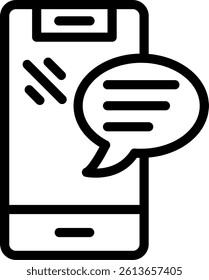 Speech Bubble with Phone Line Vector Icon Design