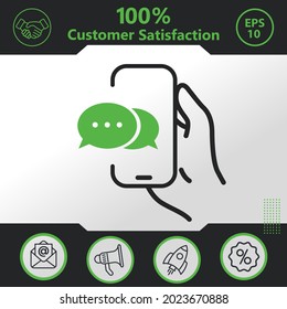 Speech bubble in phone vector icon graphic elements for your work - Modern design