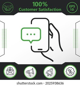 Speech bubble in phone vector icon graphic elements for your work - Modern design