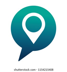 speech bubble with pin location isolated icon