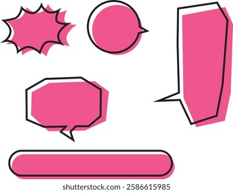 Speech bubble. Pink, colorful, vivid. Vector Illustration