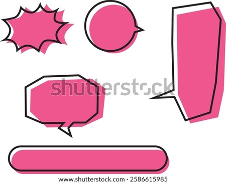 Speech bubble. Pink, colorful, vivid. Vector Illustration