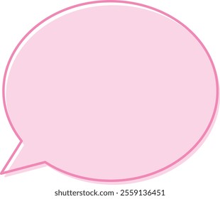 Speech bubble pink simple left facing illustration