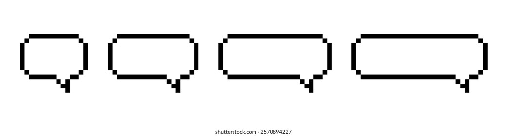 Speech bubble pixel art icon set