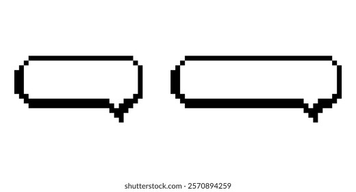 Speech bubble pixel art icon set