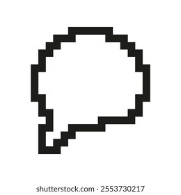 Speech Bubble Pixel Icon. Pixelated Speech Bubble, Symbol Of Message, Conversation or Text. Isolated Vector Illustration.
