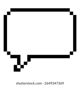 estilo de pixel de bolha de fala vintage design de modelo de ilustração de vetor de cor plana