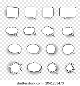 Speech bubble poa art vintage design with halftone shadow set. talk message idea vector illustration isolated