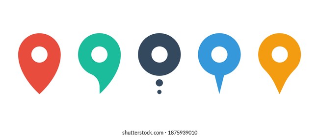 Speech bubble pointer pin icon set