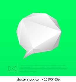 Speech bubble. Polygonal geometric symbol. Origami style.