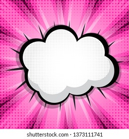 Speech Bubble Pop Art Background On Dot Background Vector Illustration EPS10