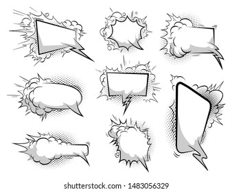 Speech bubble. Pop art comics style. Fashion sketch design. Hand drawn vector illustration.
