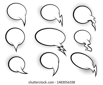 Speech bubble. Pop art comics style. Fashion sketch design. Hand drawn vector illustration.