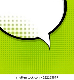 Speech Bubble Pop Art On Dot Background Vector Illustration