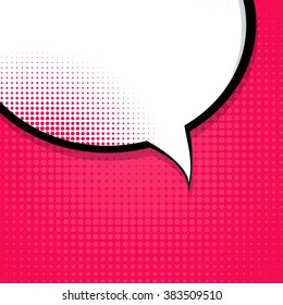 Speech Bubble Pop Art On Dot Background Vector Illustration