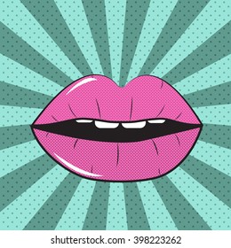 Speech Bubble Pop Art On Dot Background Vector Illustration