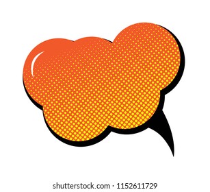 Speech bubble in pop art style. Cartoon, comic style. Vector illustration