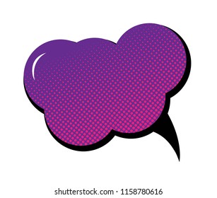 Speech bubble in pop art style. Cartoon, comic style. Vector illustration